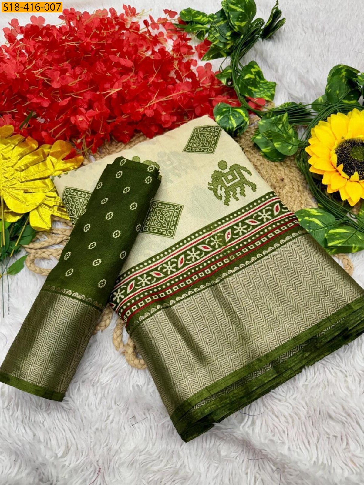 Half white Fancy marsh mellow saree