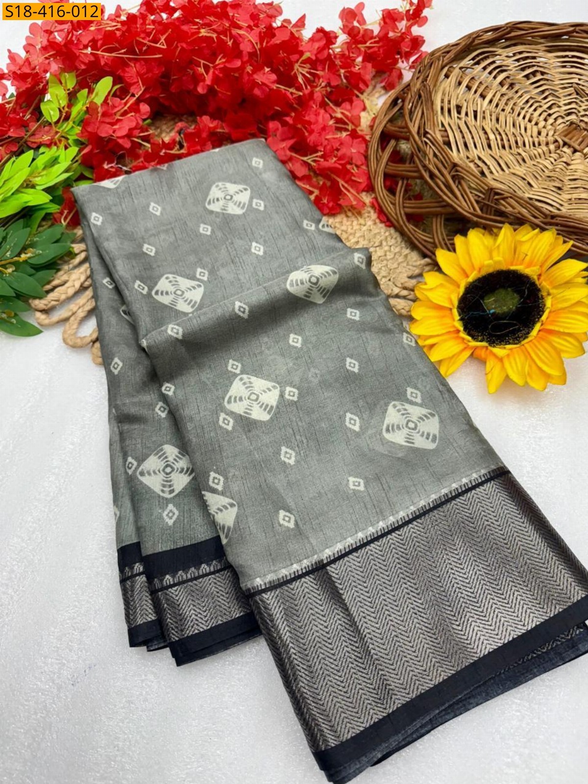 Gray Fancy marsh mellow saree