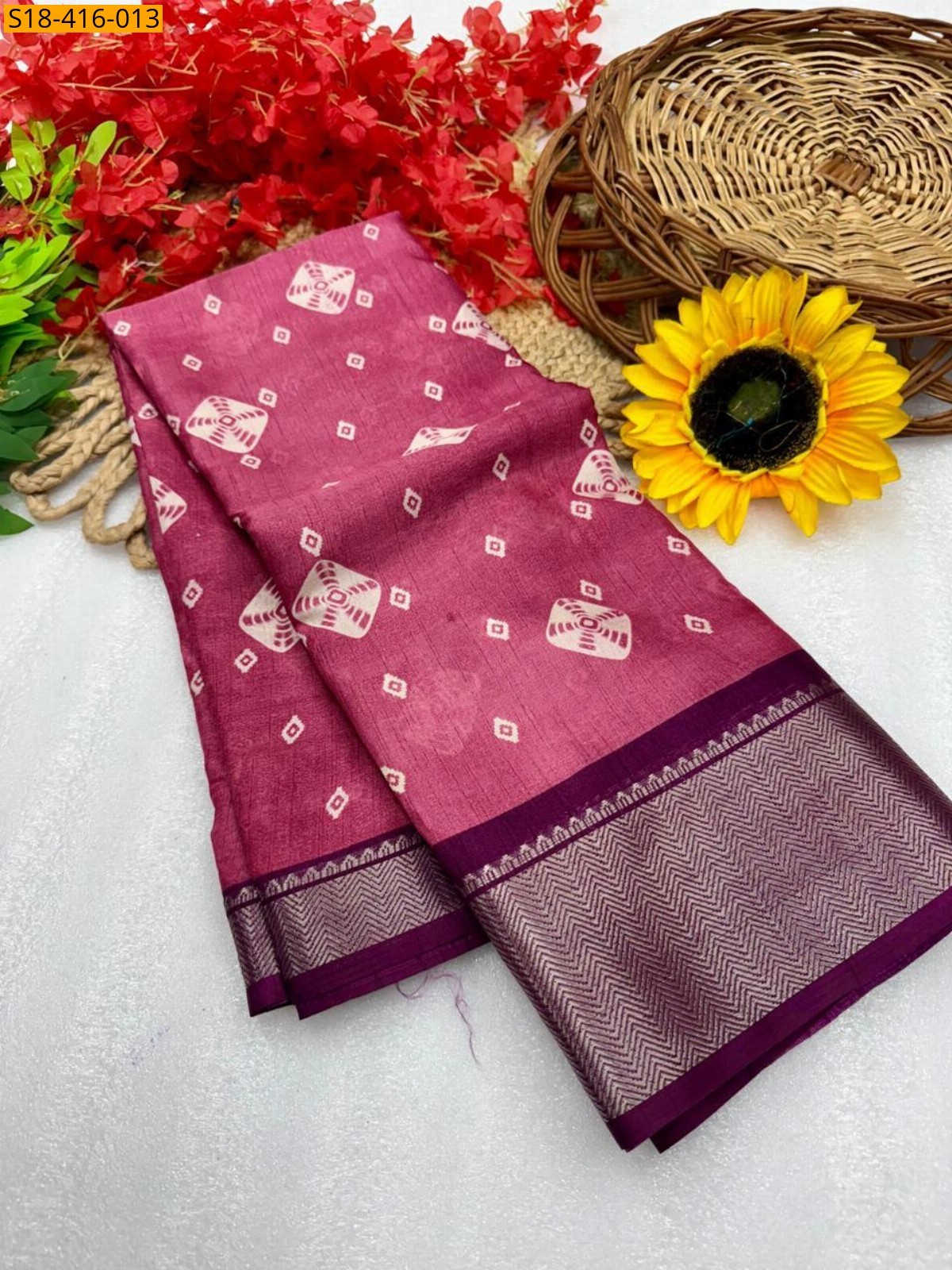 Peach Fancy marsh mellow saree
