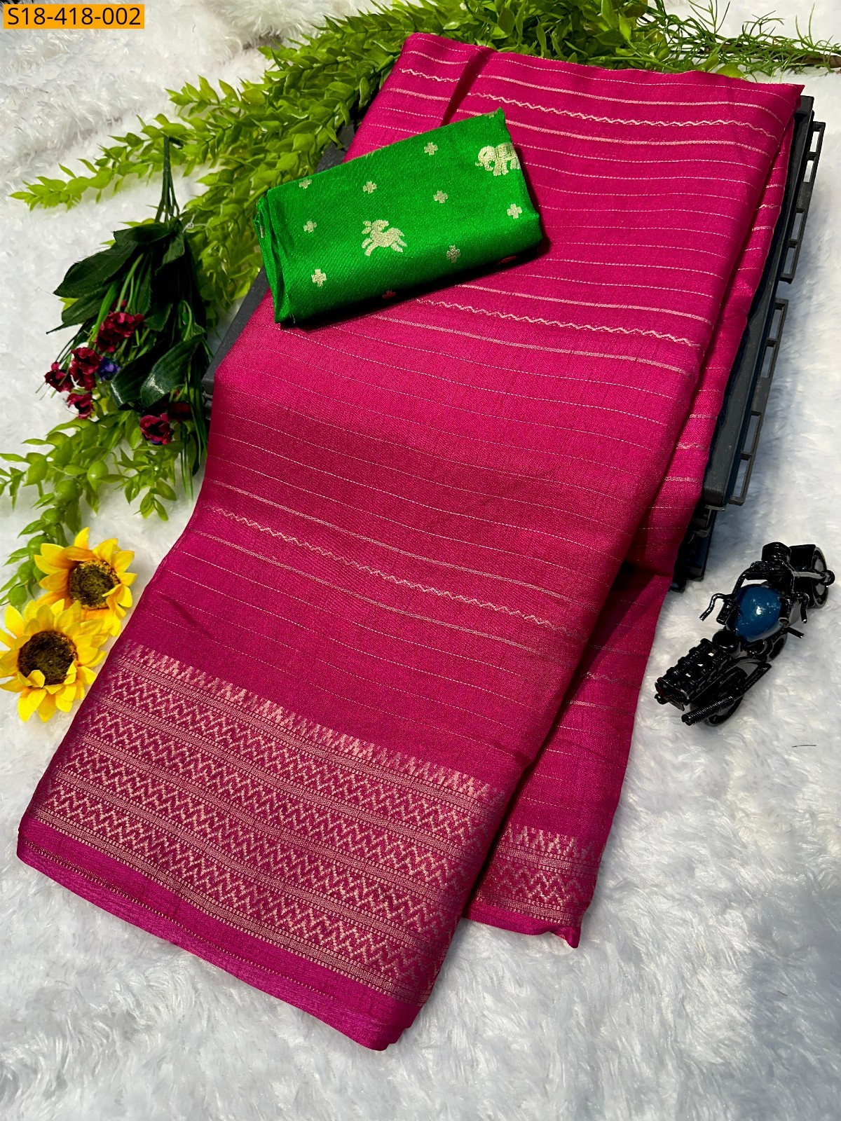 Pink Fancy dola silk saree