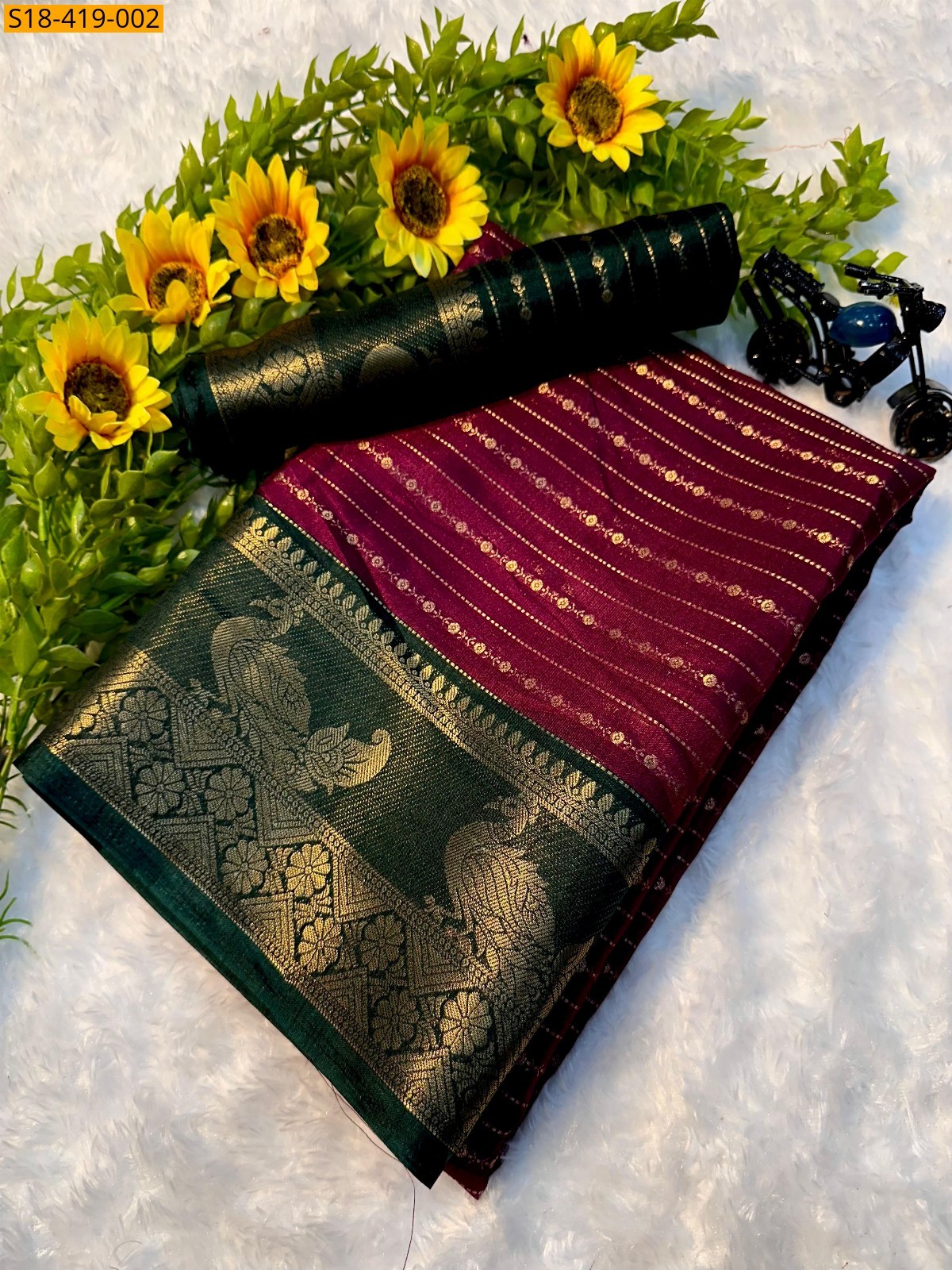 Maroon Fancy mysore silk saree