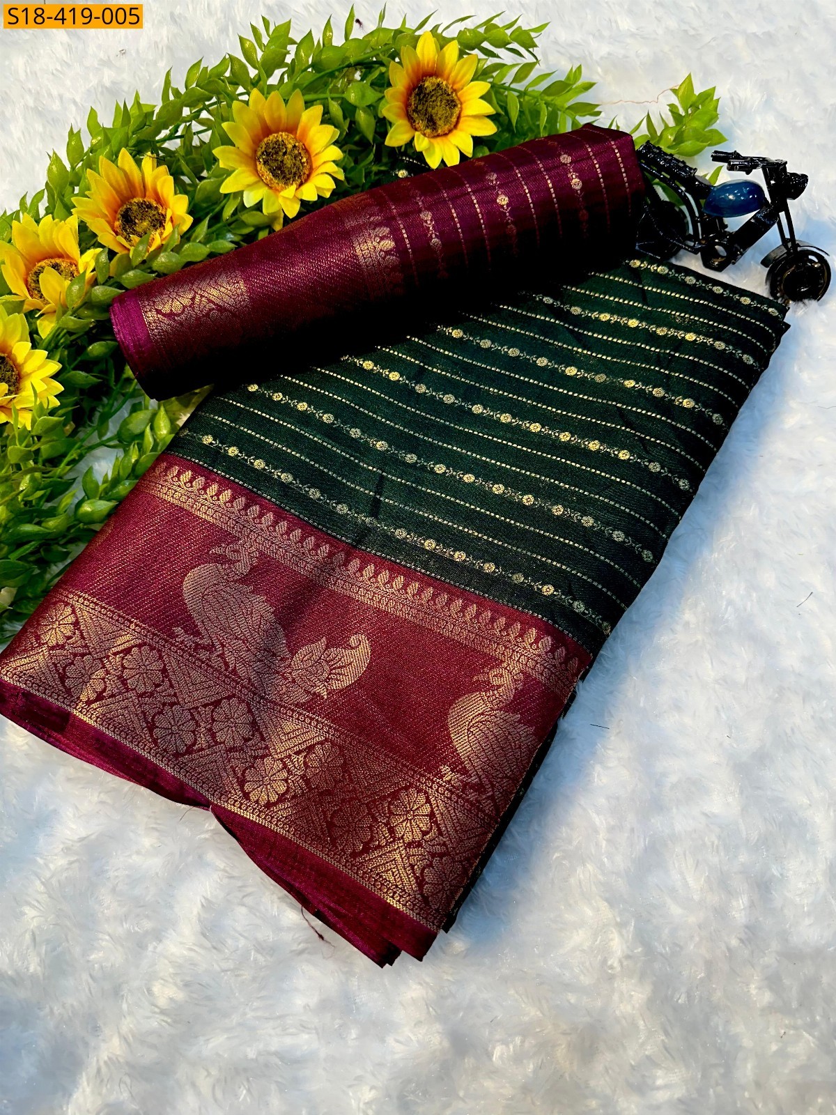 Green Fancy mysore silk saree