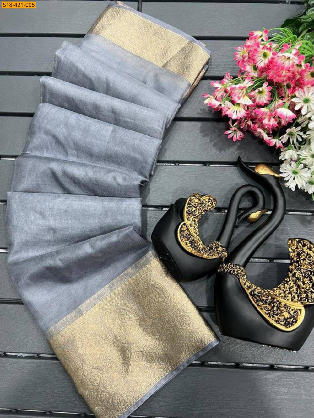 Gray Organza sarees Gray Organza sarees