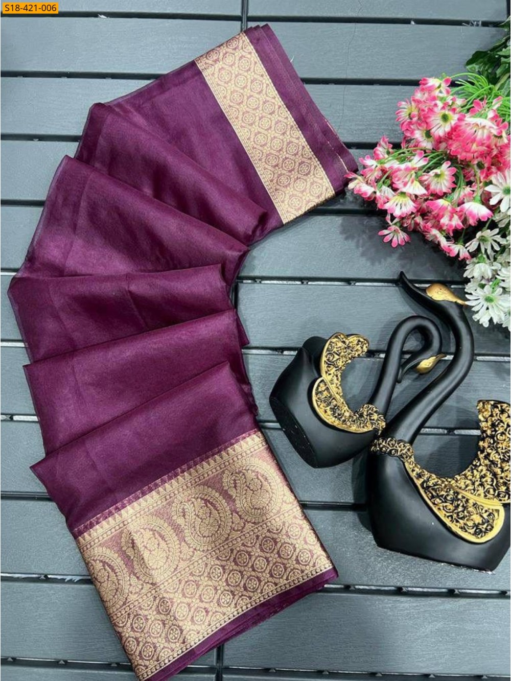 Purple Organza sarees Purple Organza sarees