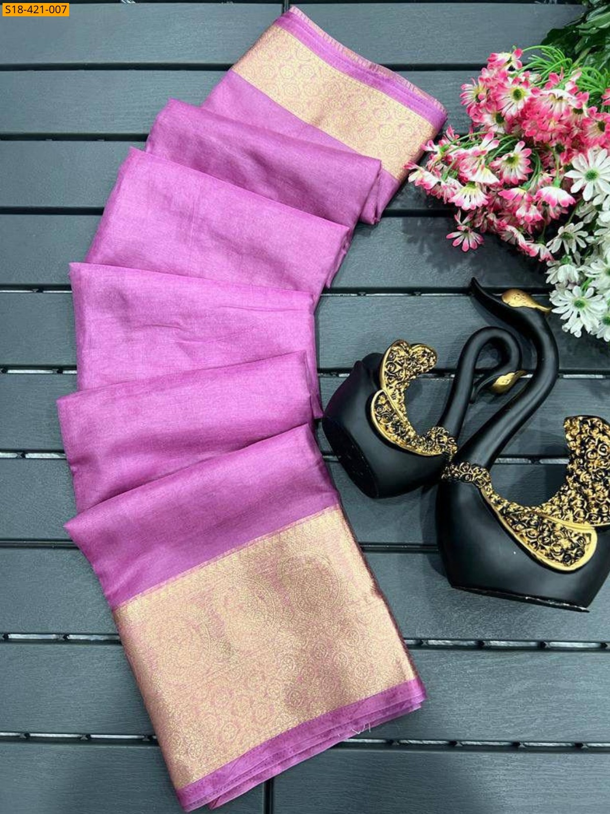 Lavendar Organza sarees