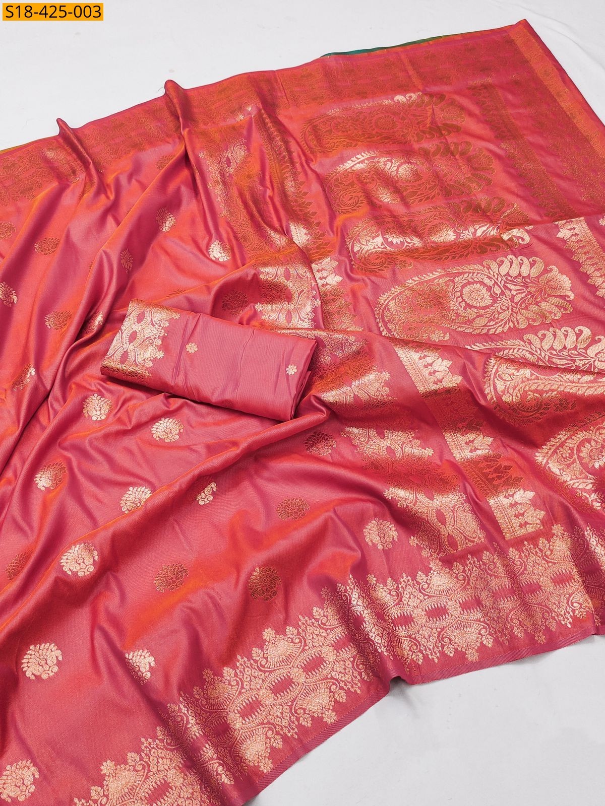 Orange Fancy  Soft silk saree