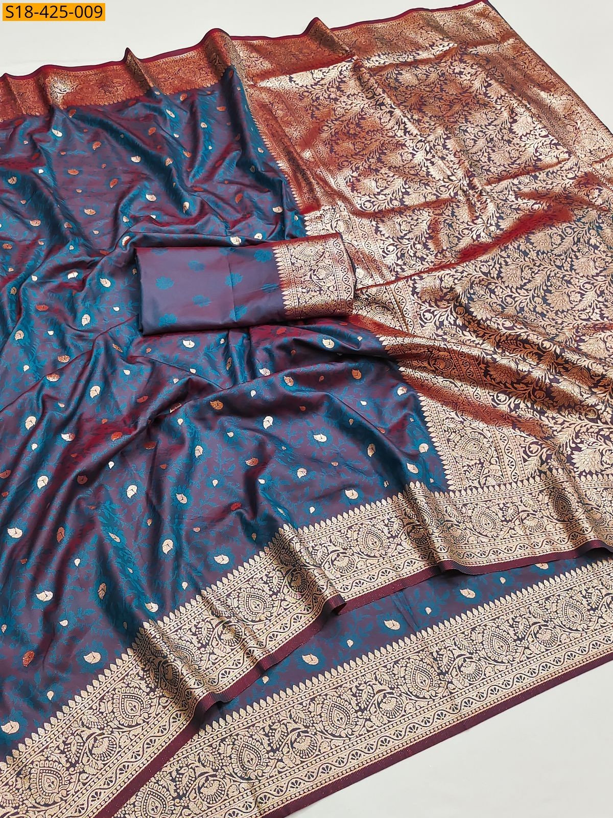 Blue Fancy  Soft silk saree