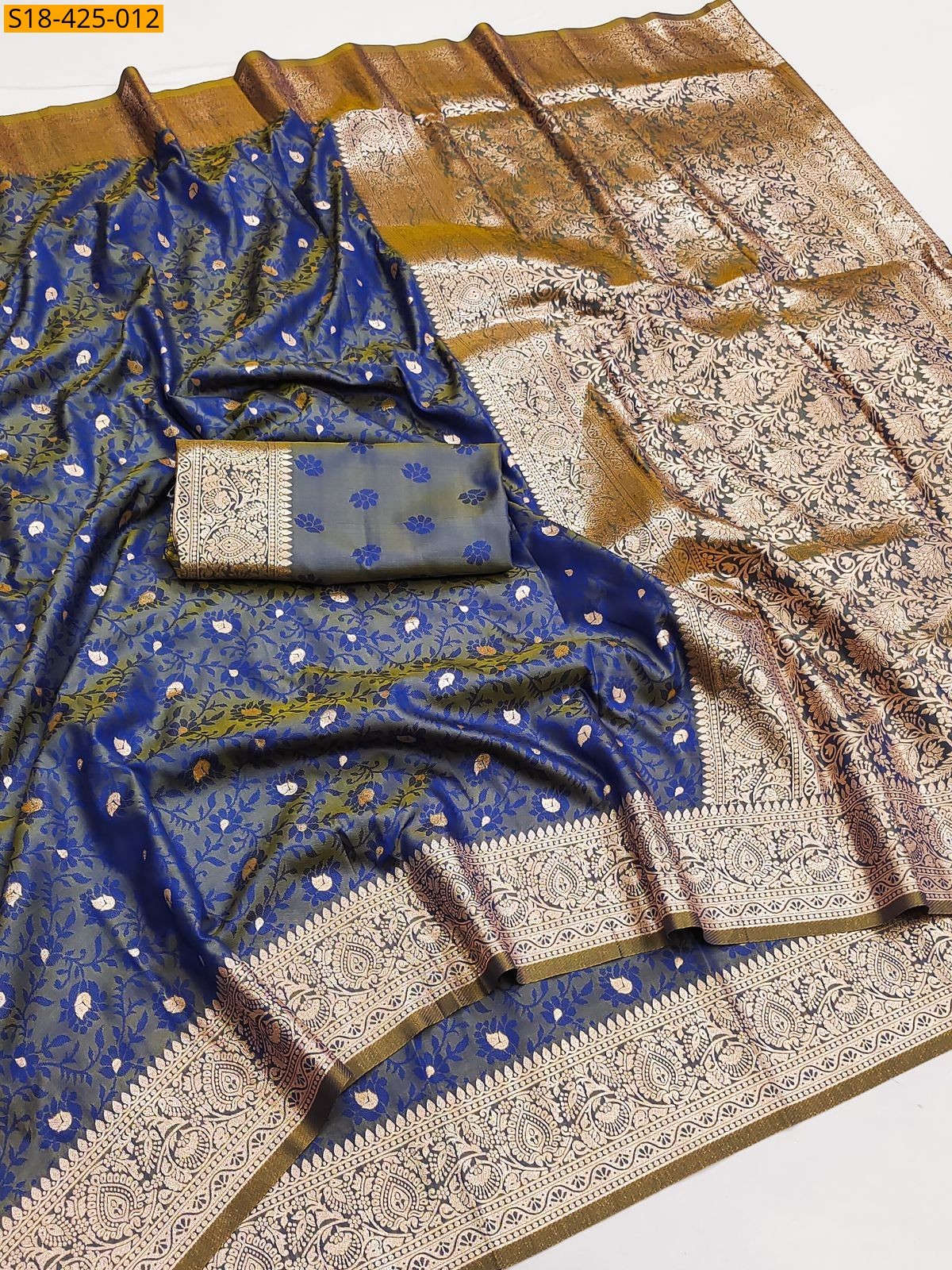 Blue Fancy  Soft silk saree