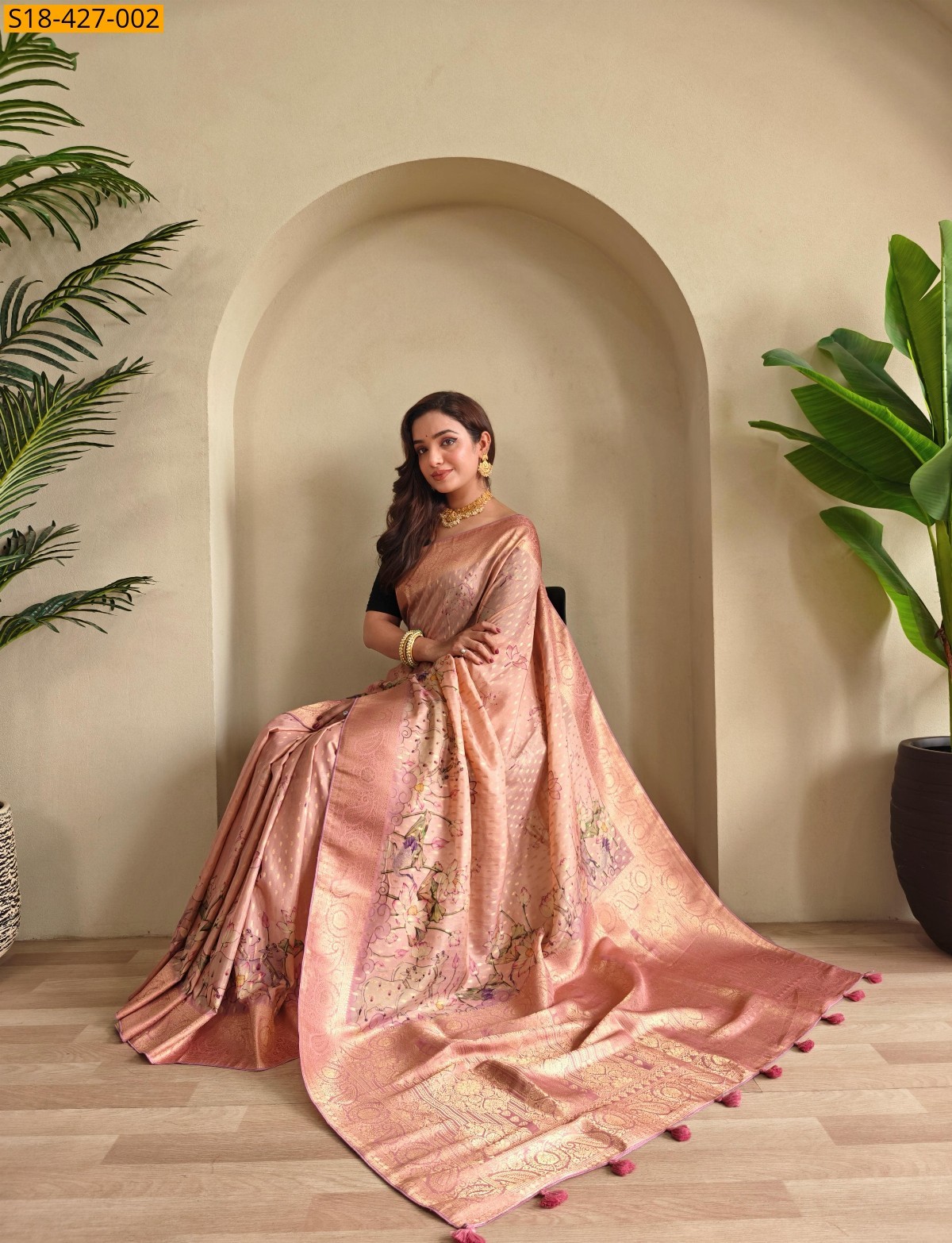 Pink Fancy Viscose georgette sarees