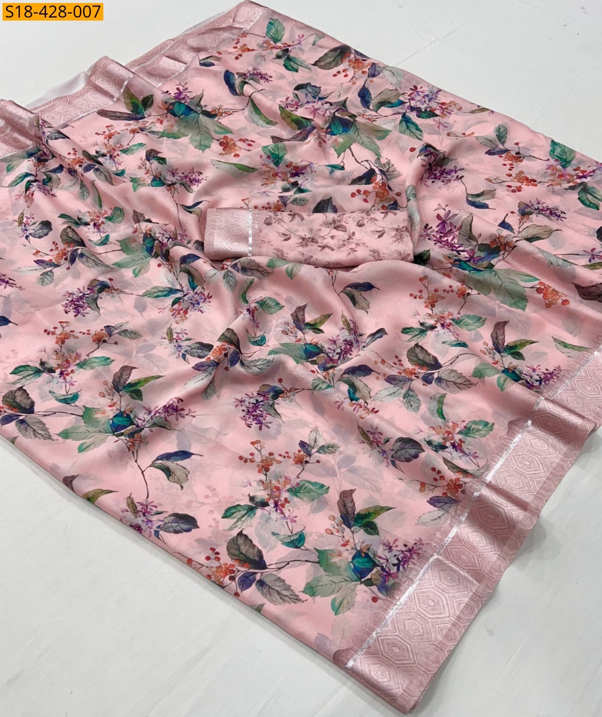 Peach Fancy Viscose georgette sarees