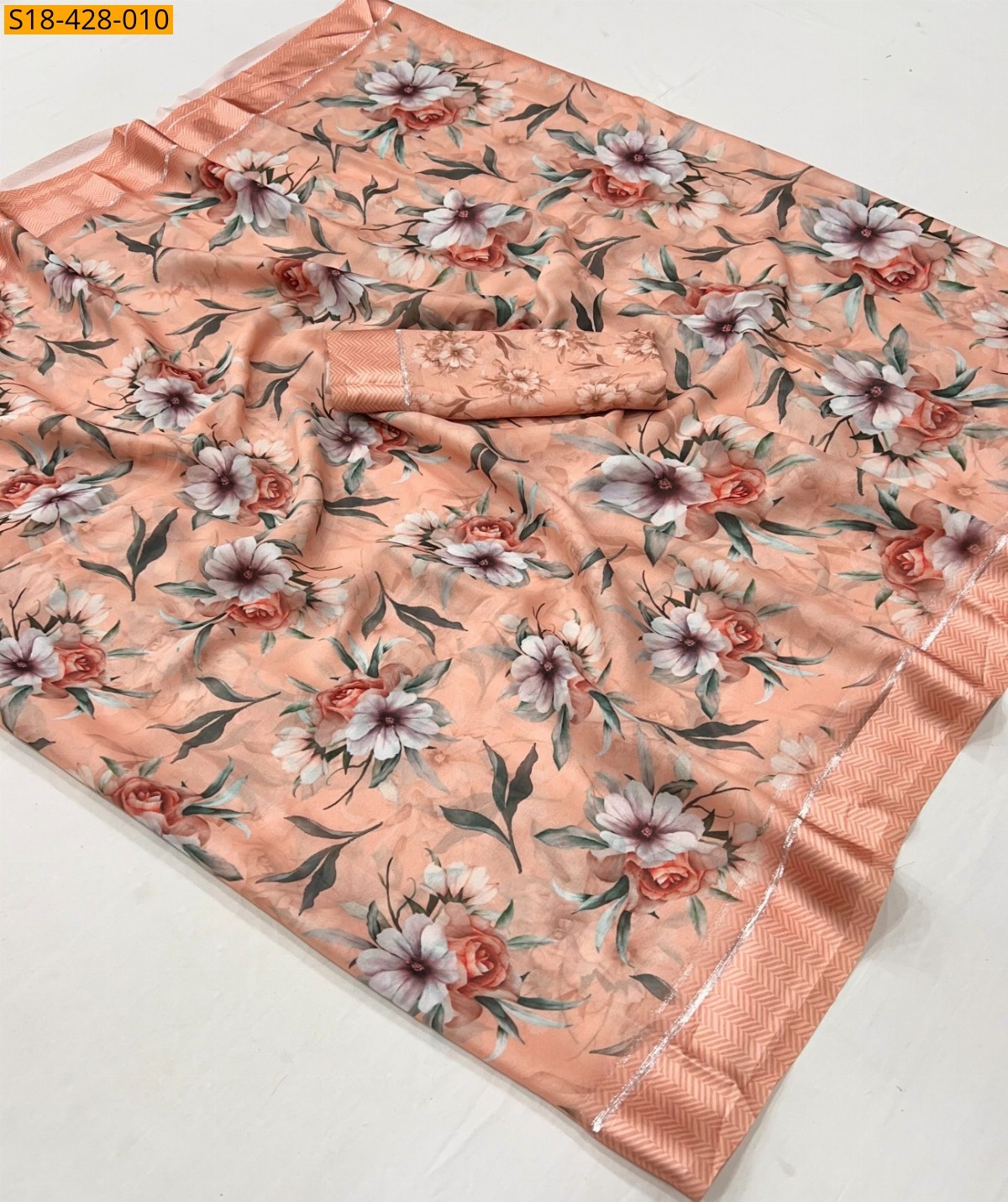 Orange Fancy Viscose georgette sarees