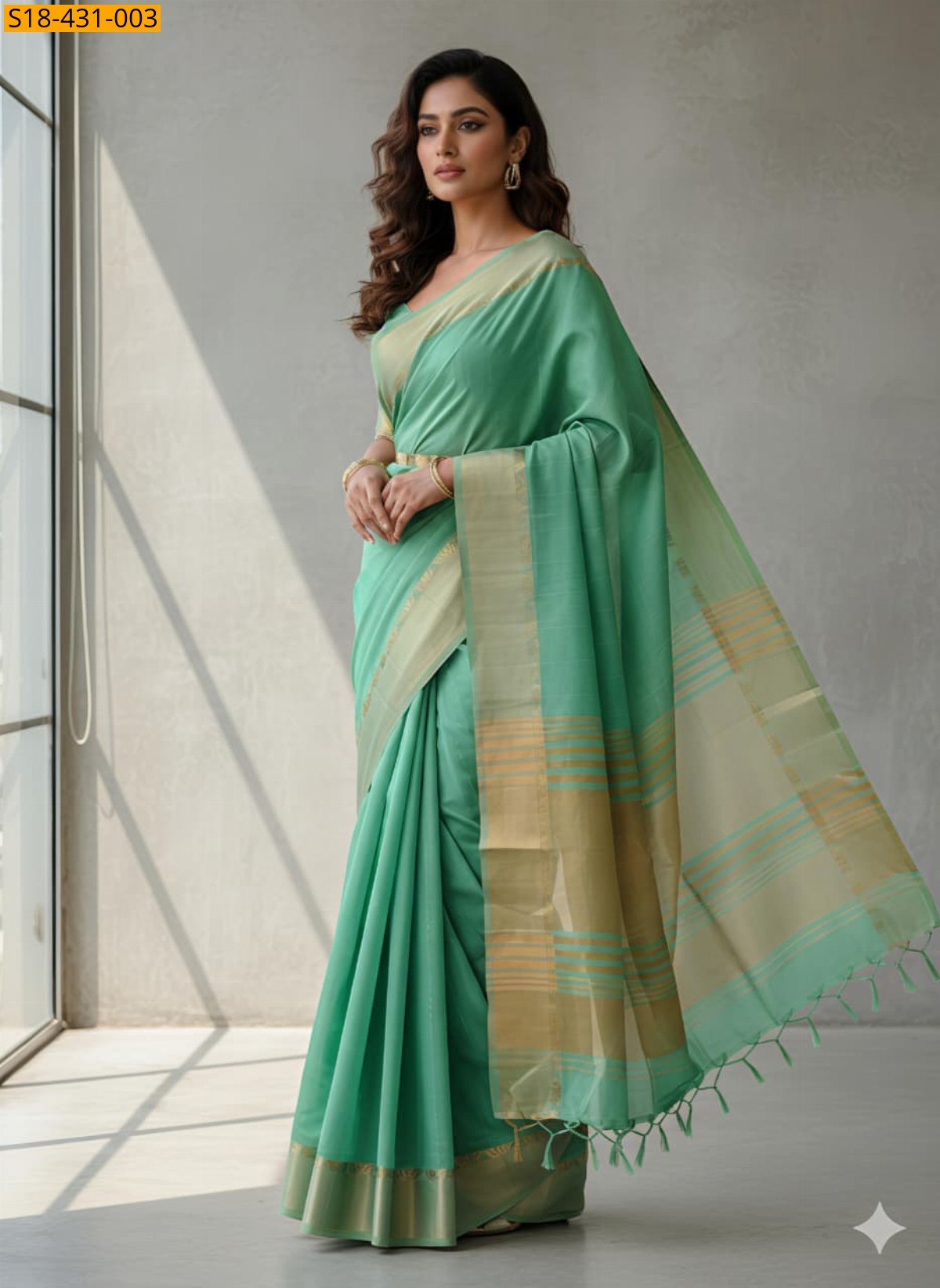 Rama Green Fancy Silk Saree