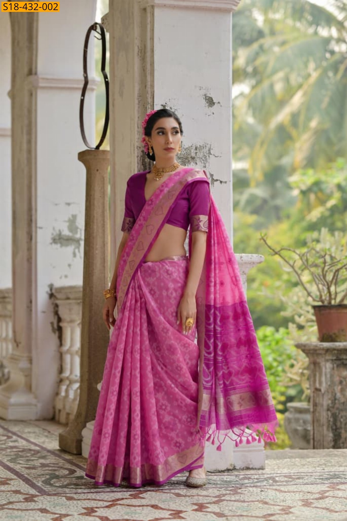 Pink Fancy  Raw Silk saree