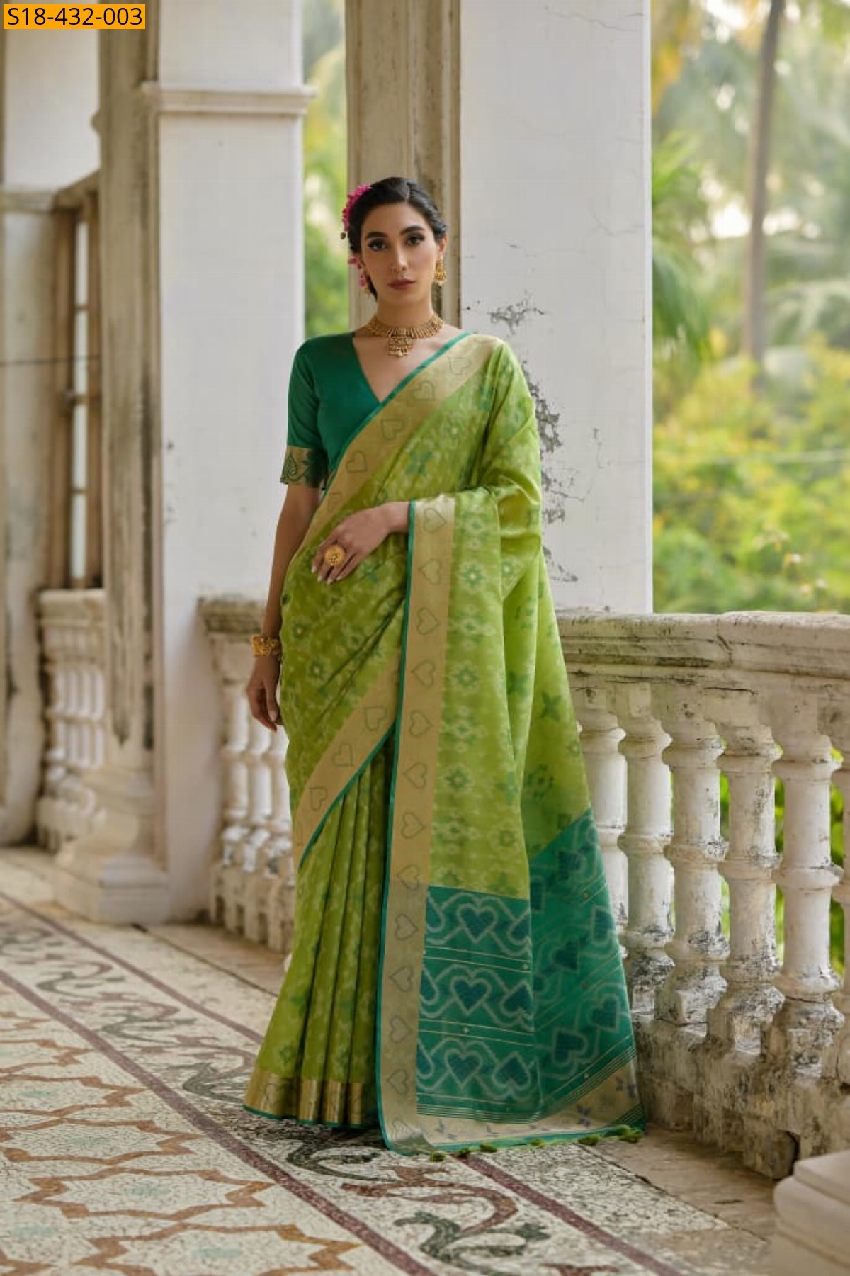 Green Fancy  Raw Silk saree