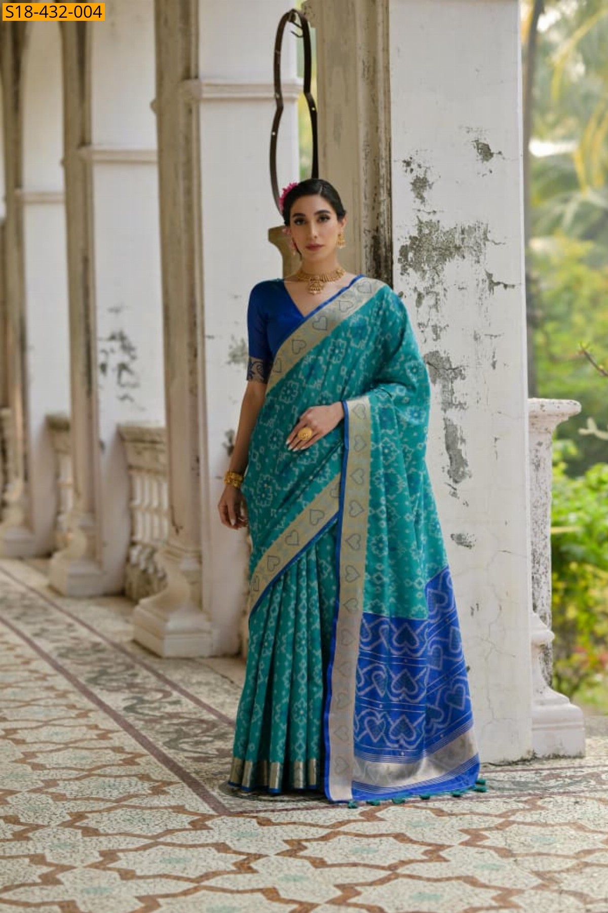 Blue Fancy  Raw Silk saree