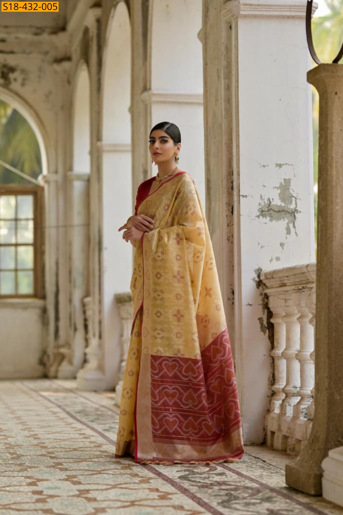 Sandal Fancy  Raw Silk saree