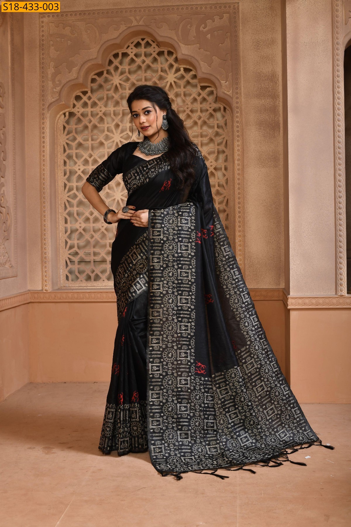 Black Fancy  Raw Silk saree