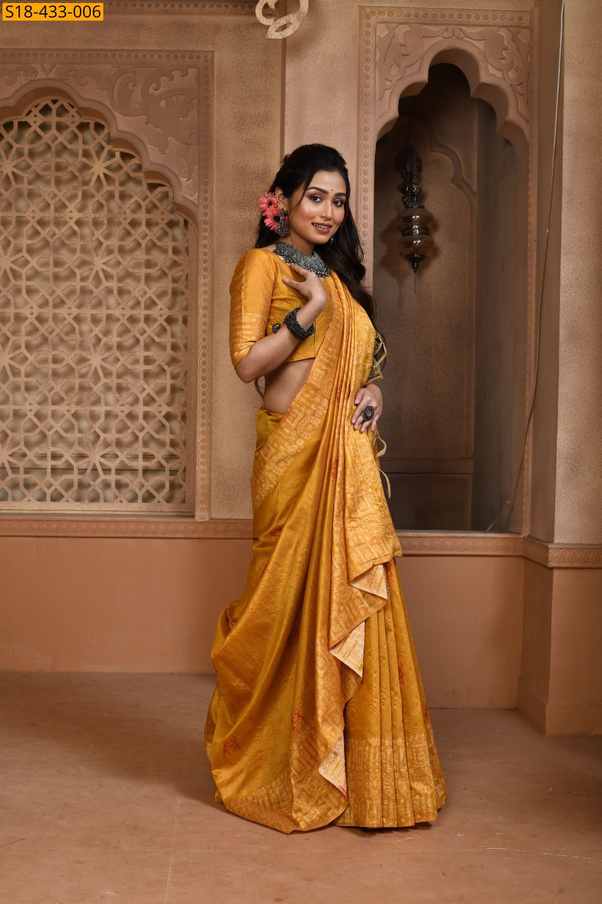 Yellow Fancy  Raw Silk saree