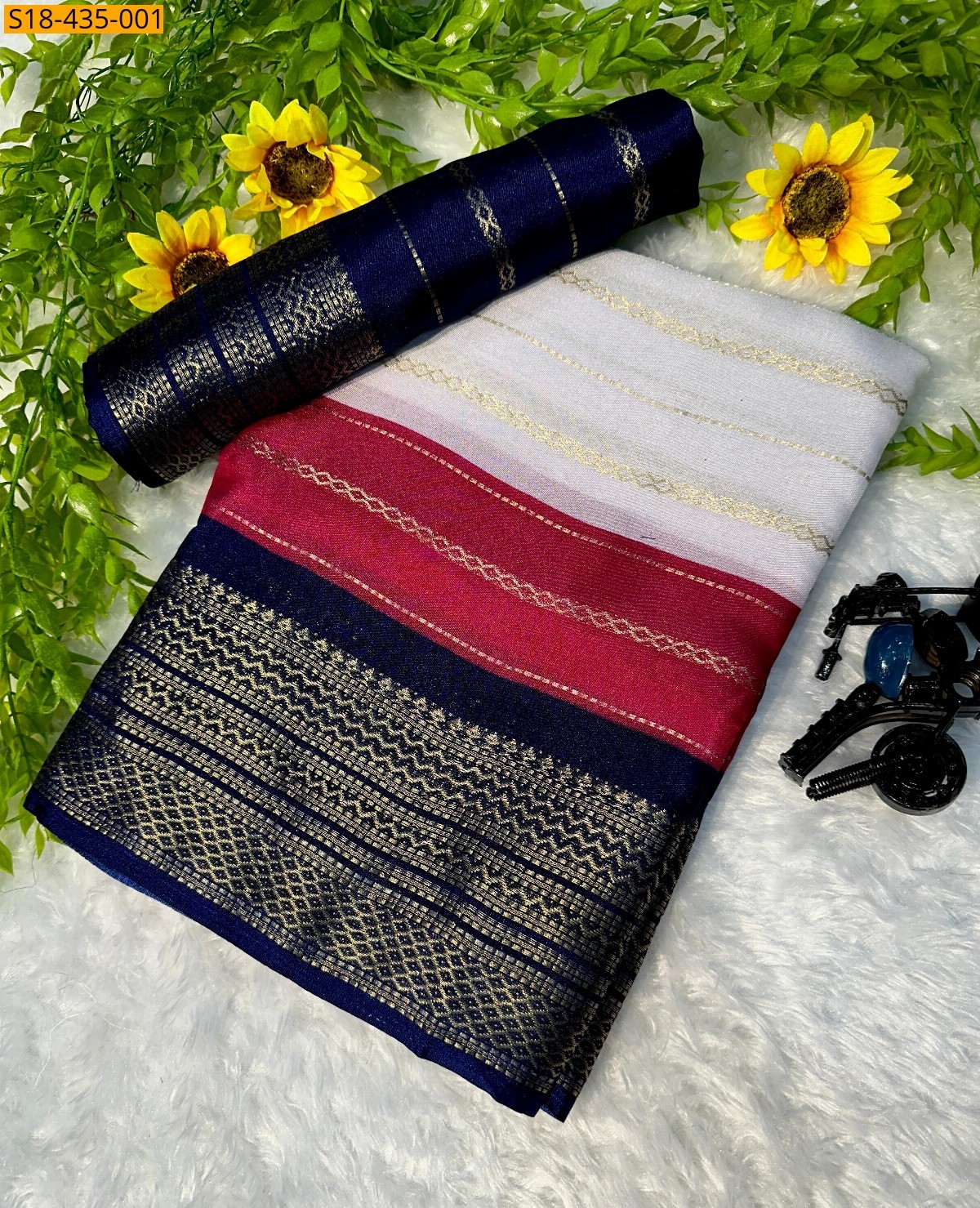 Multi Color Fancy Dola Silk saree