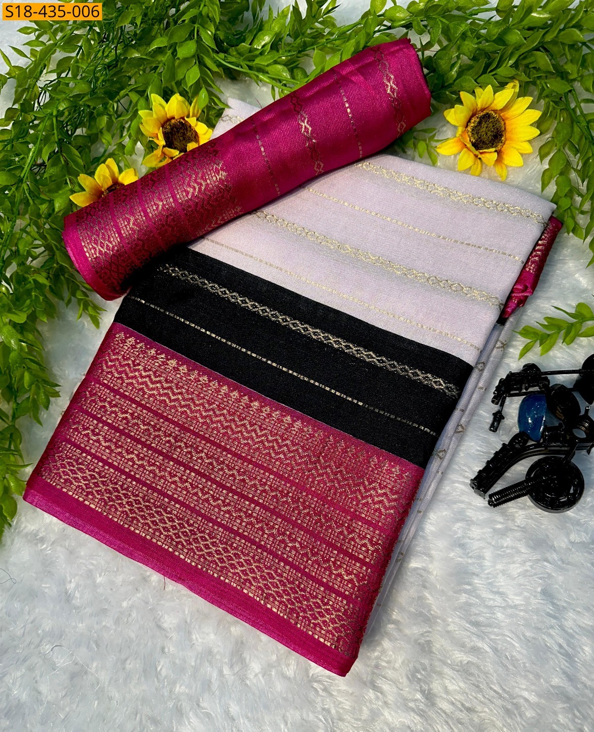 Multi Color Fancy Dola Silk saree