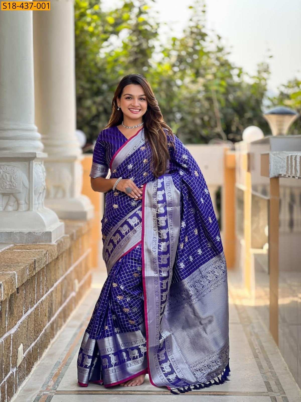 Navy Blue Fancy Soft Silk Saree