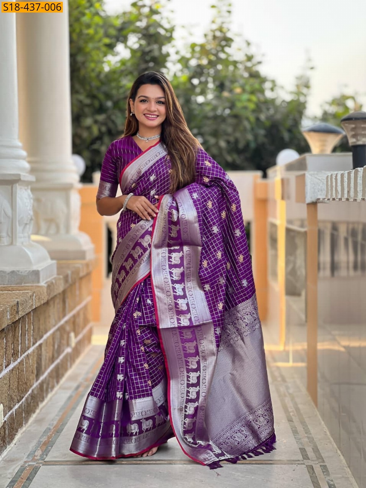 Violet Fancy Soft Silk Saree