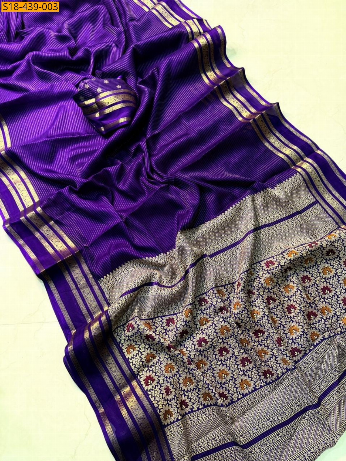 Violet Fancy Black Crepe silk sarees