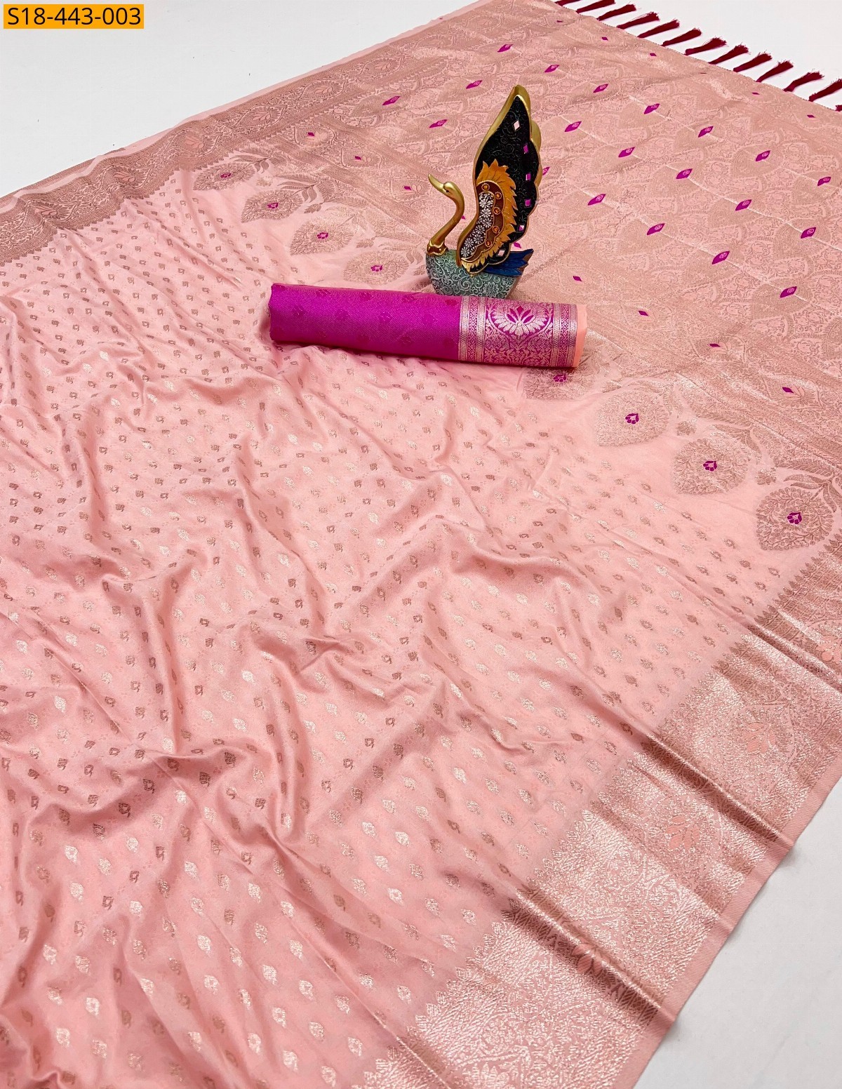 Peach Fancy kanjivuram silk sarees