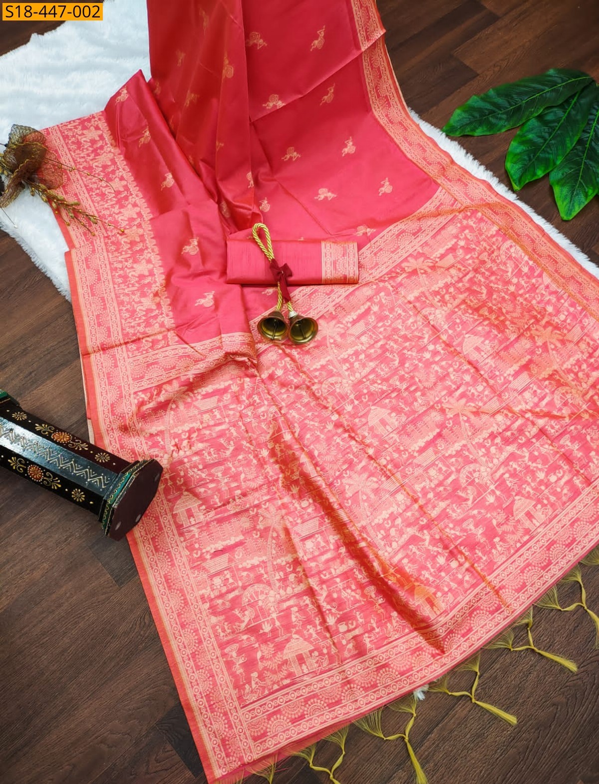 Pink Fancy Banglori raw silk Saree
