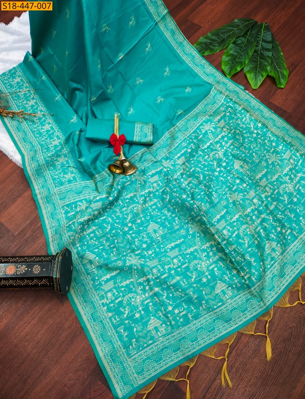 Sky Blue Fancy Banglori raw silk Saree