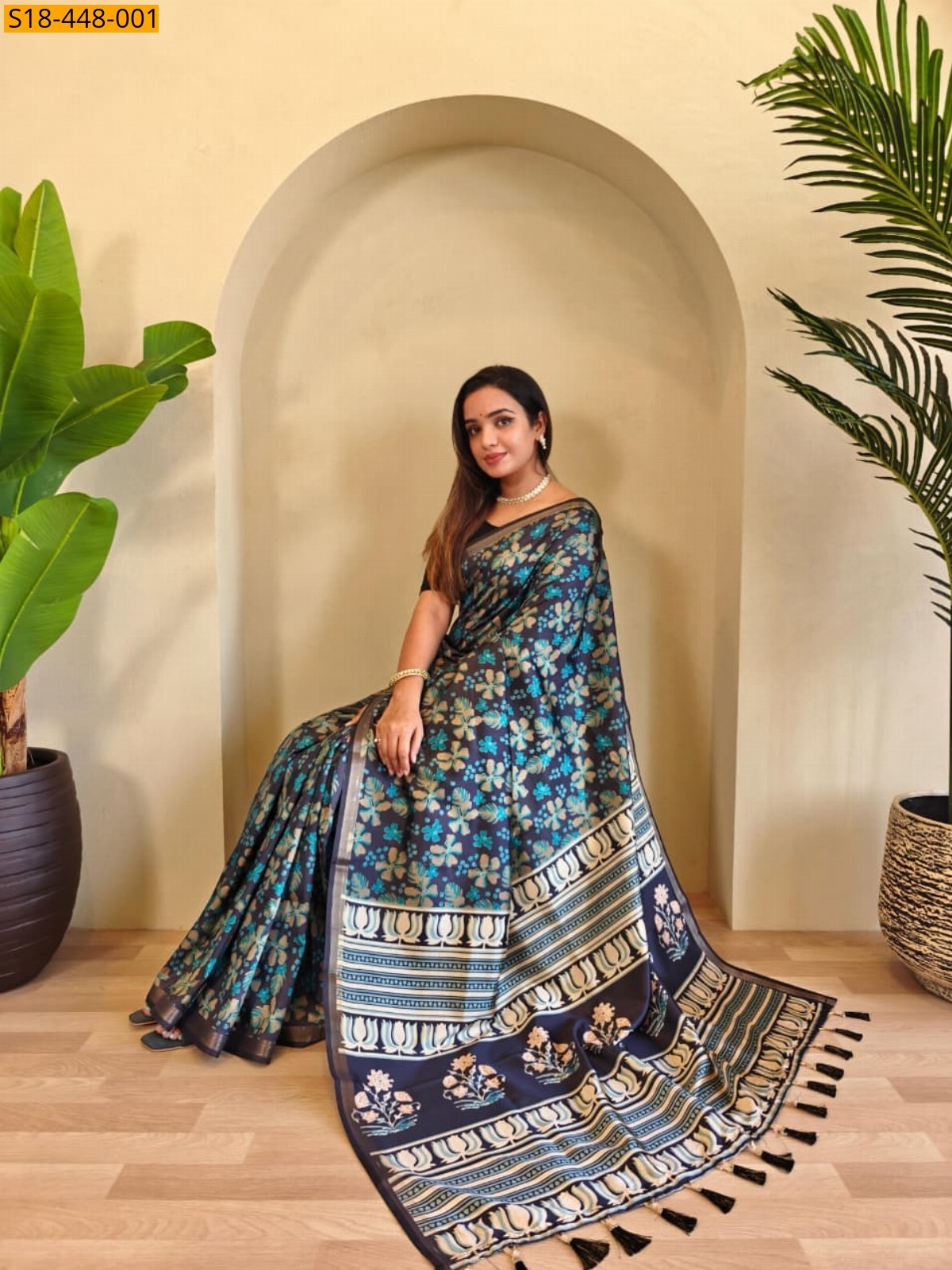 Multi Color Fancy  Dola Viscose saree