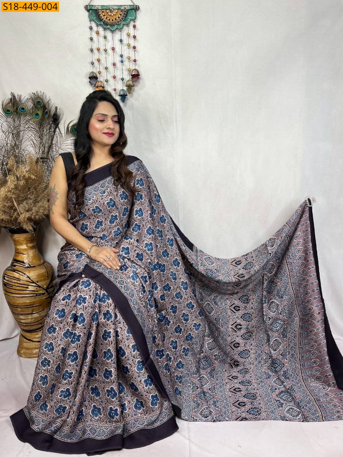 Grey  Fancy Semi Gajji Silk saree