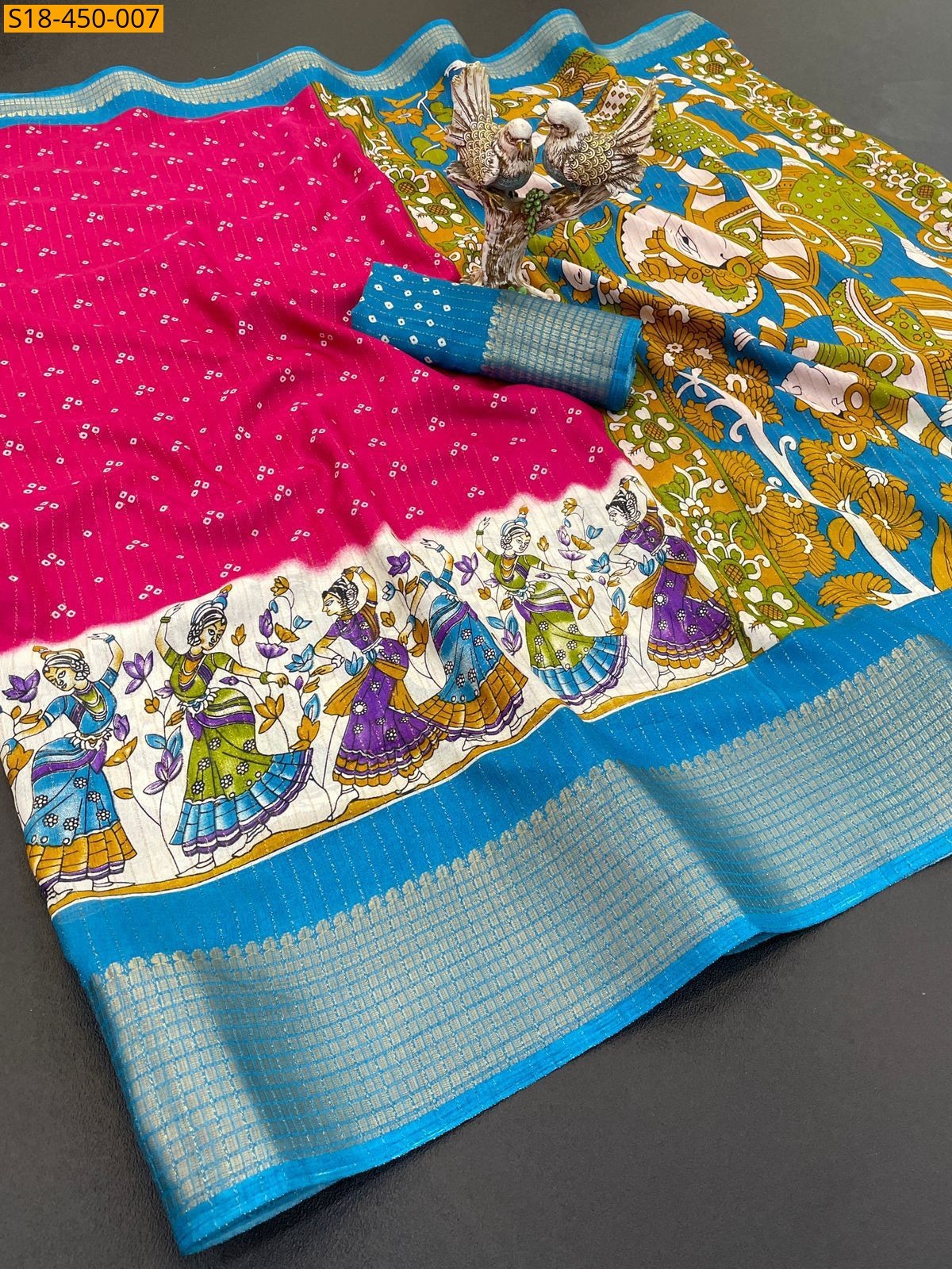 Pink Fancy soft Dola silk saree