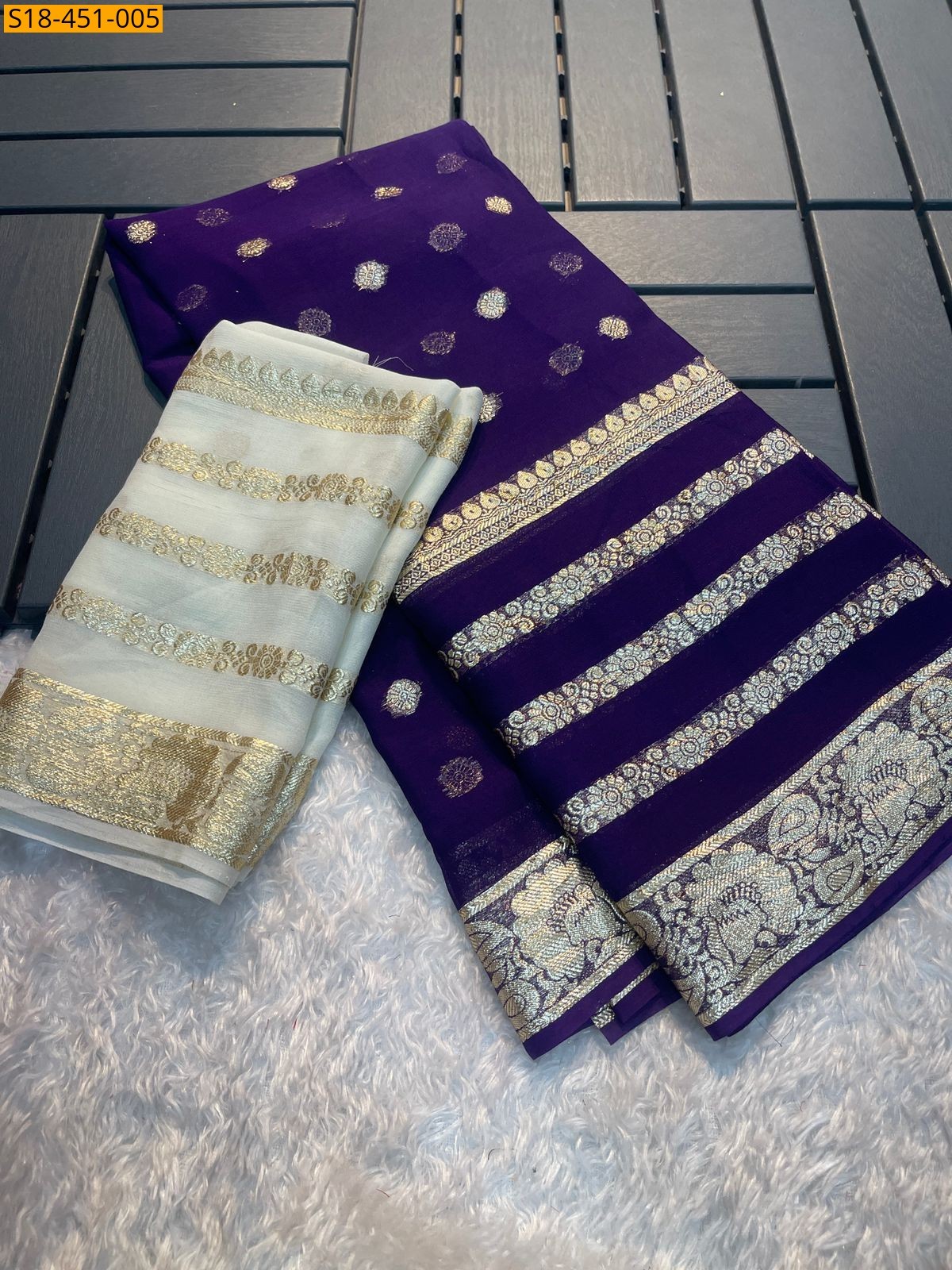 Violet Fancy Viscose Georgette Saree