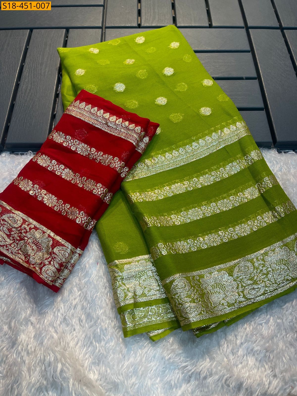 Green Fancy Viscose Georgette Saree