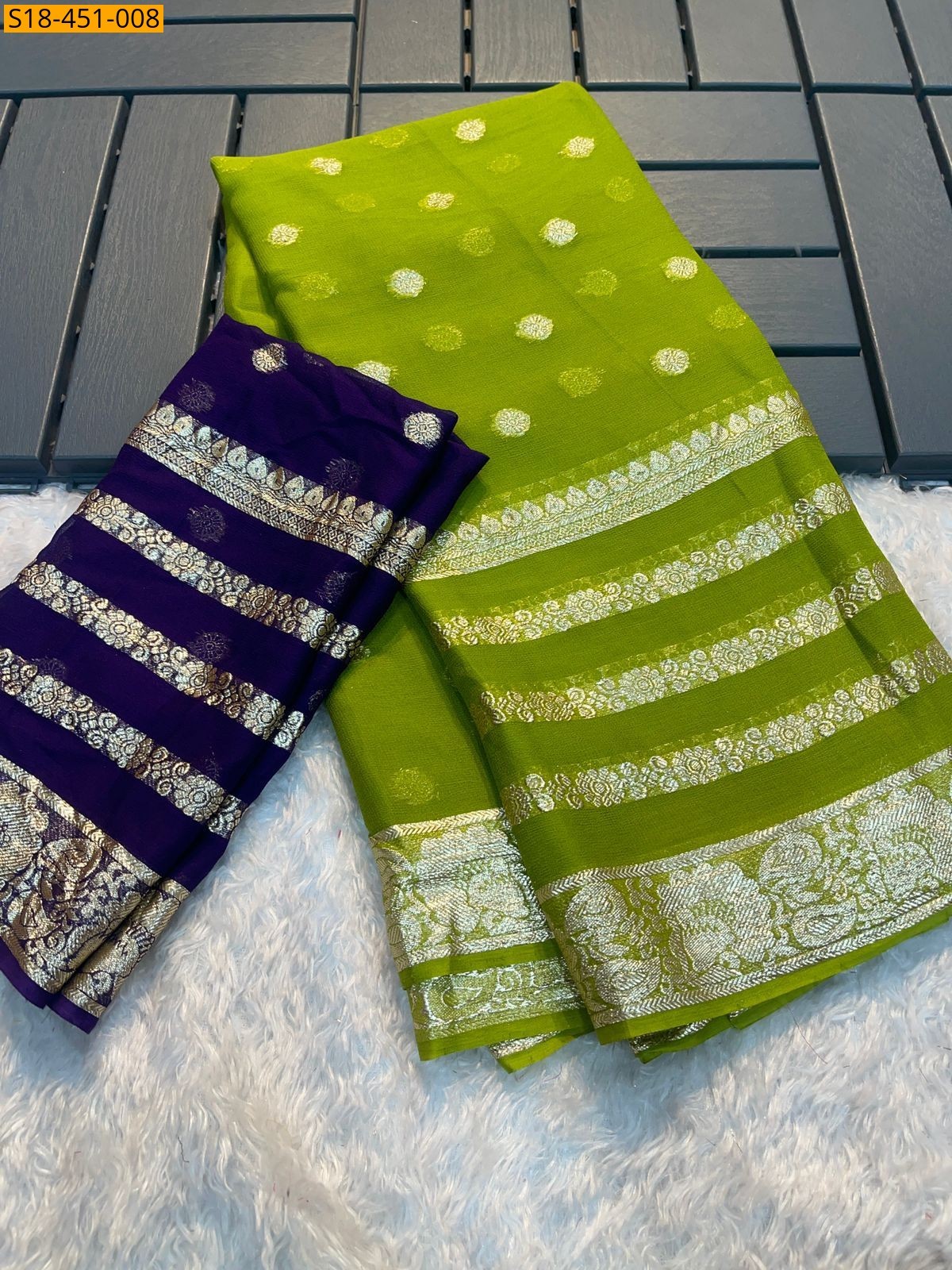 Green Fancy Viscose Georgette Saree