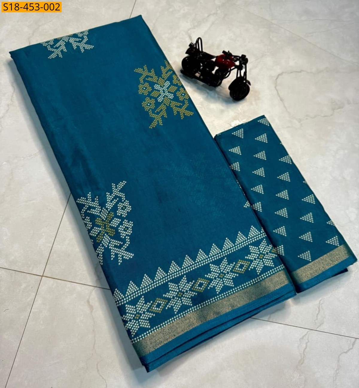 Blue Fancy Mul Mul Cotton Silk Saree