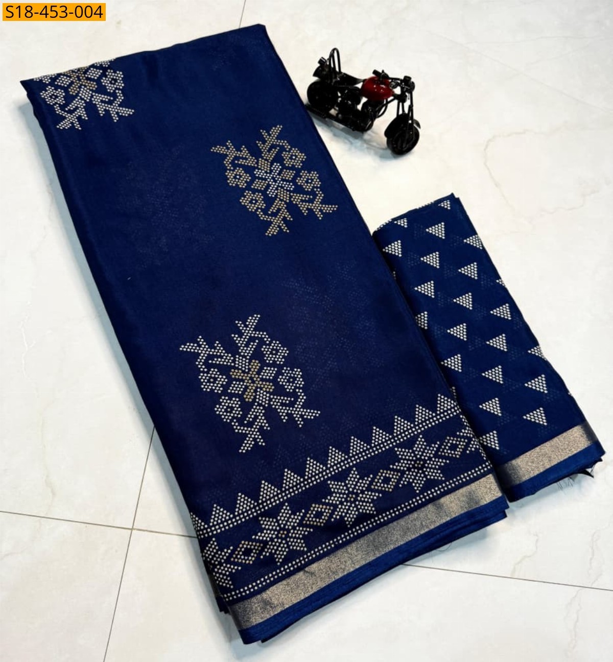Navy blue Fancy Mul Mul Cotton Silk Saree