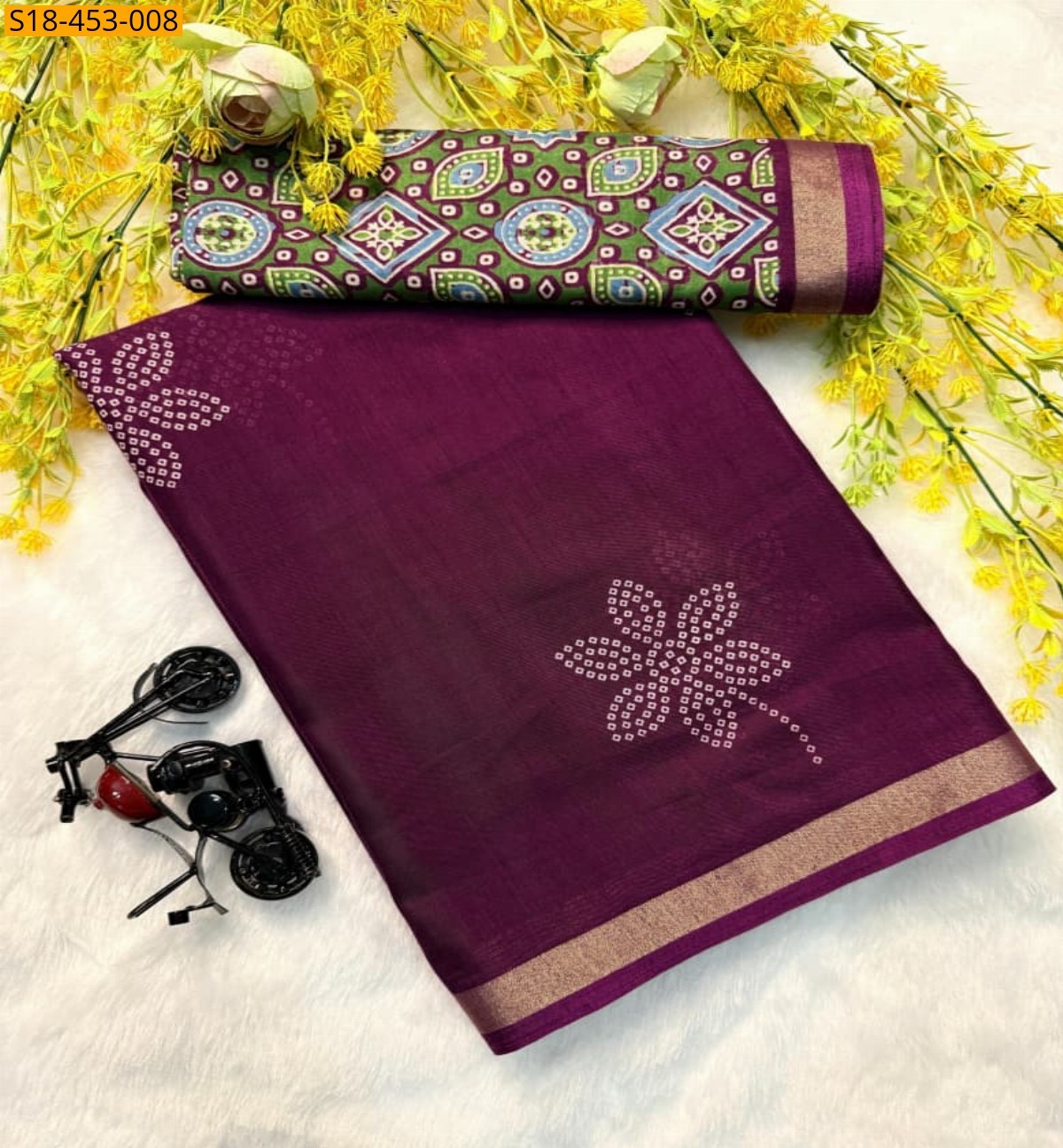 Wine Fancy Mul Mul Cotton Silk Saree