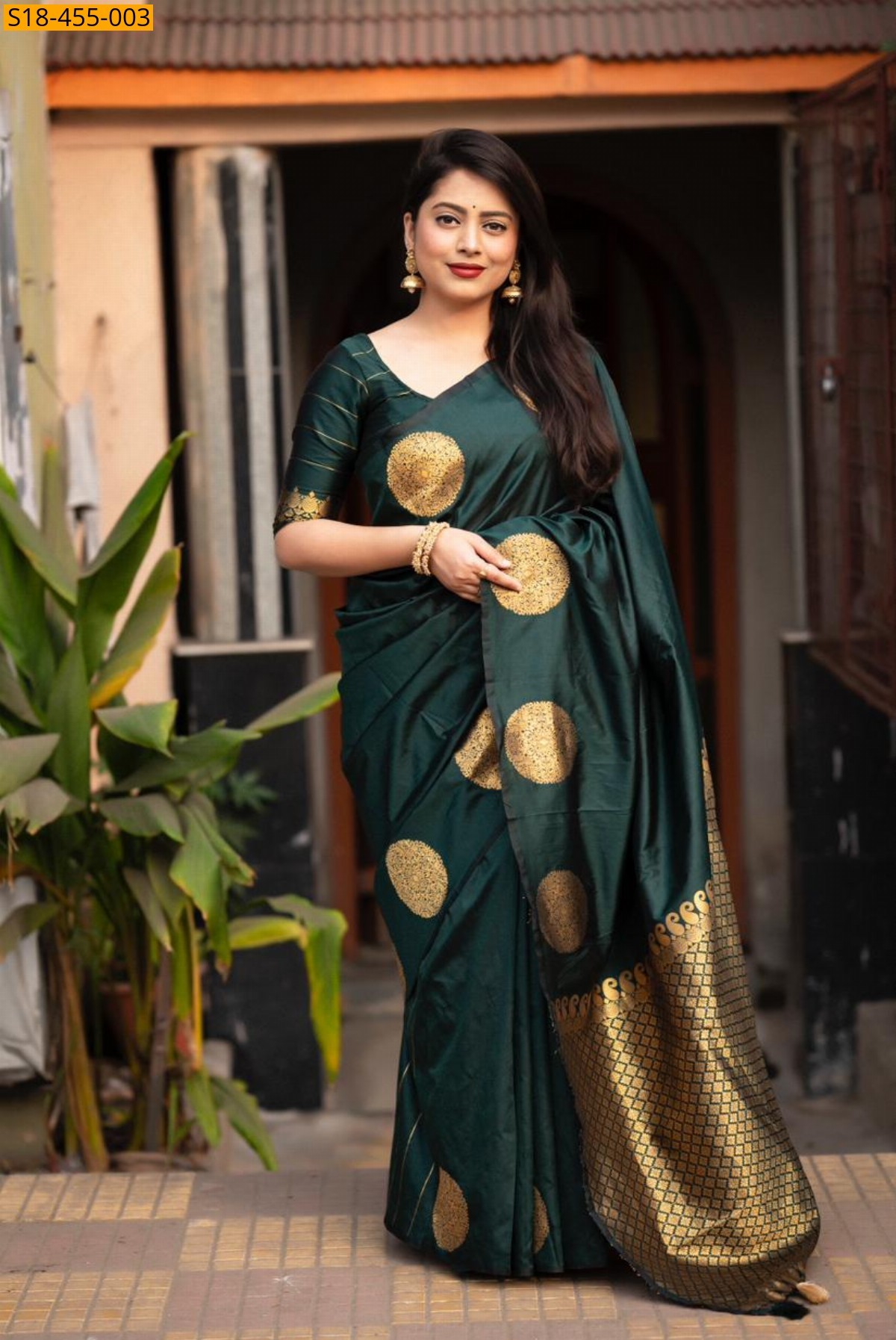 Bottle Green Fancy Soft Silk Saree