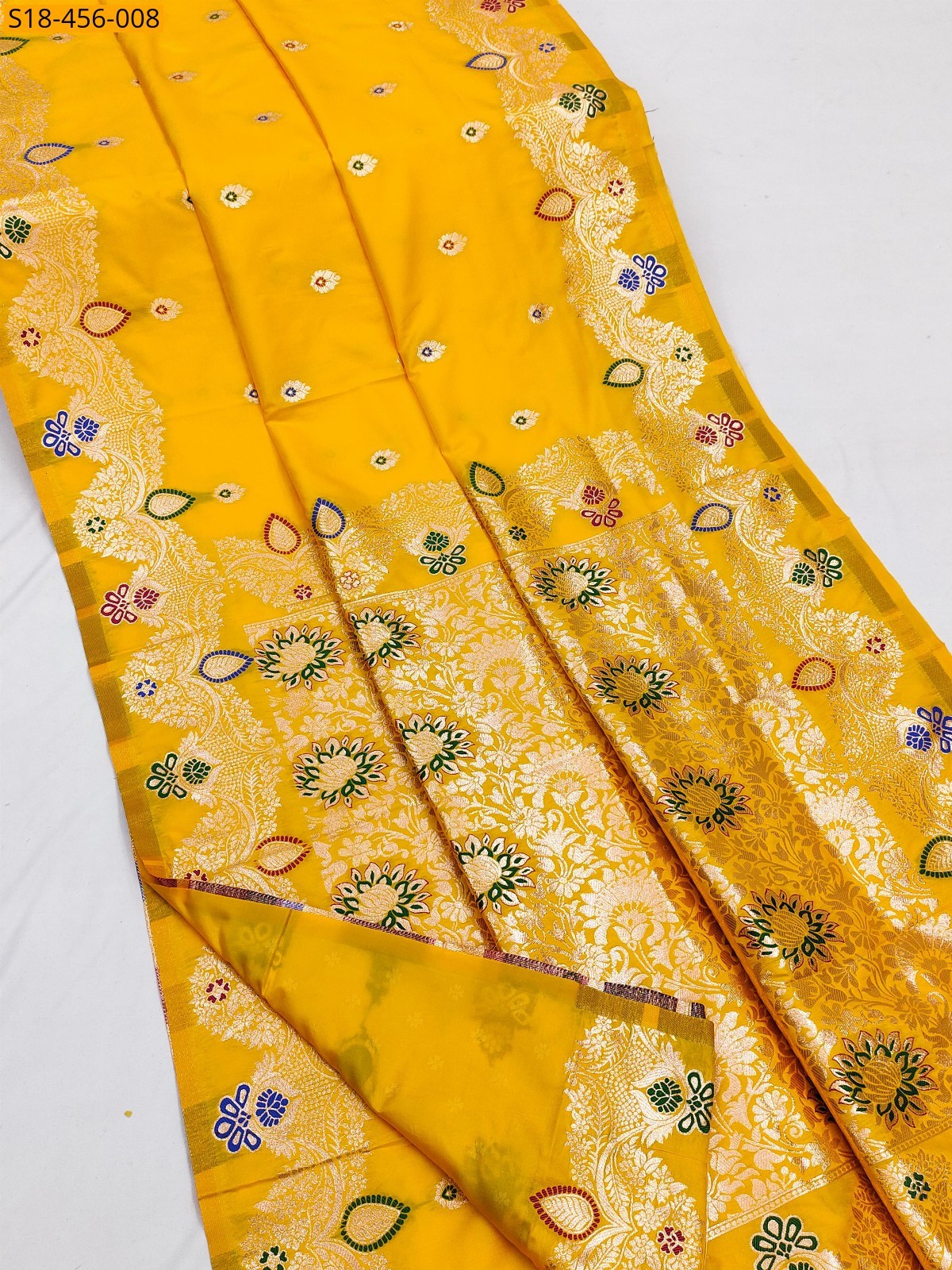 Yellow Fancy Banarasi Silk Saree