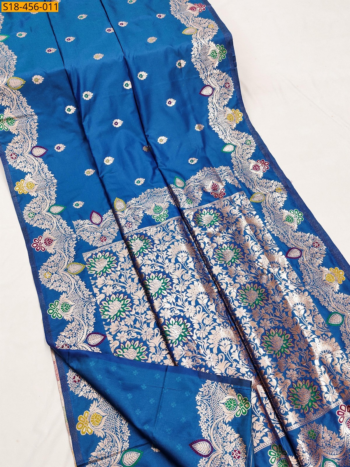 Blue Fancy Banarasi Silk Saree