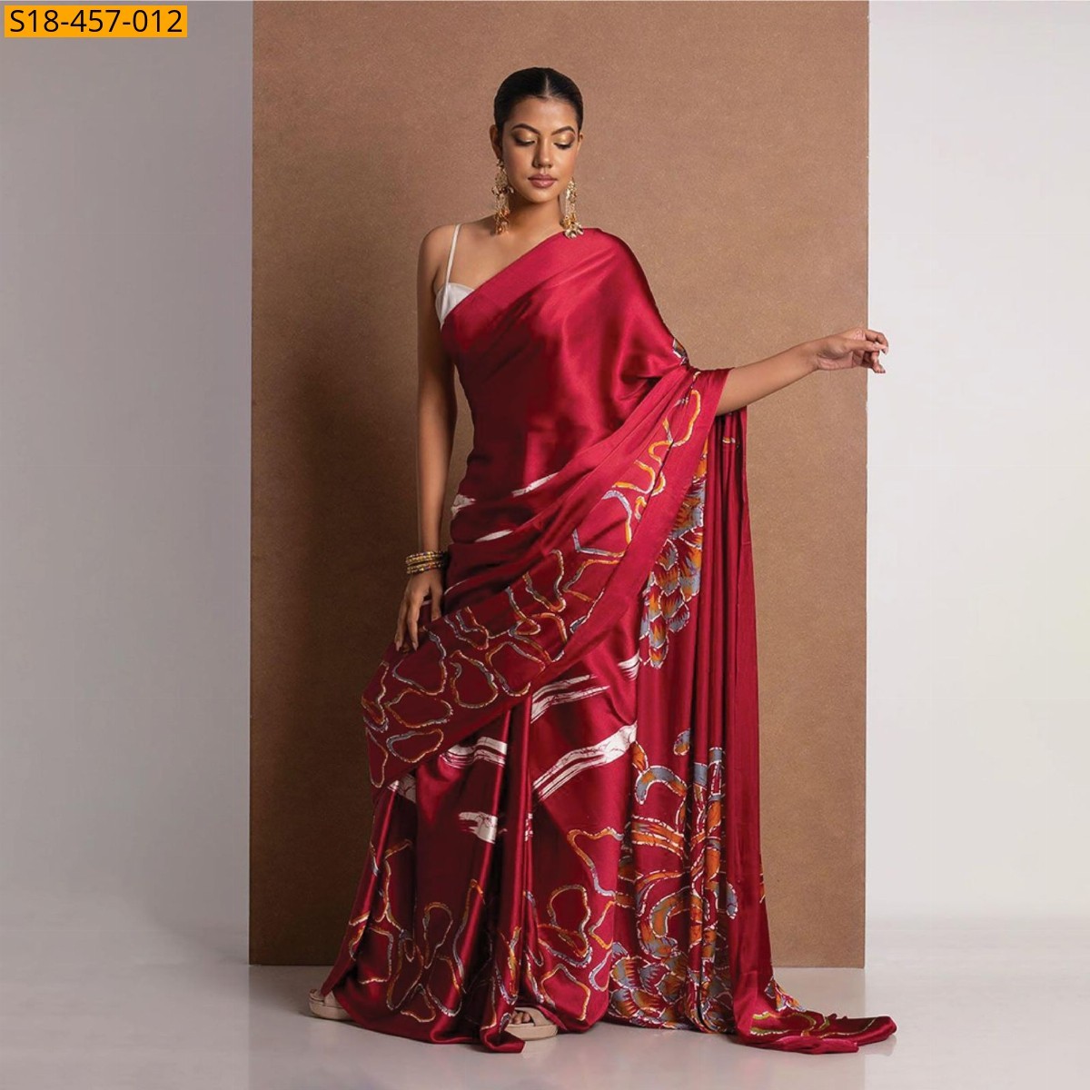 Red Fancy Japan Satin saree