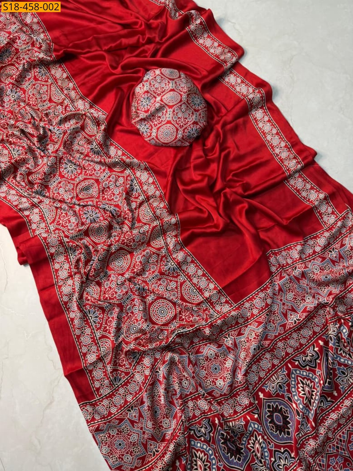 Red Fancy Satin Silk Saree