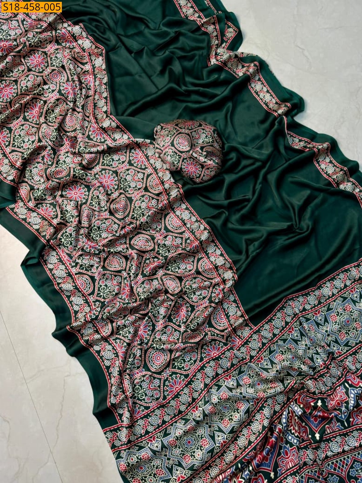 Green Fancy Satin Silk Saree