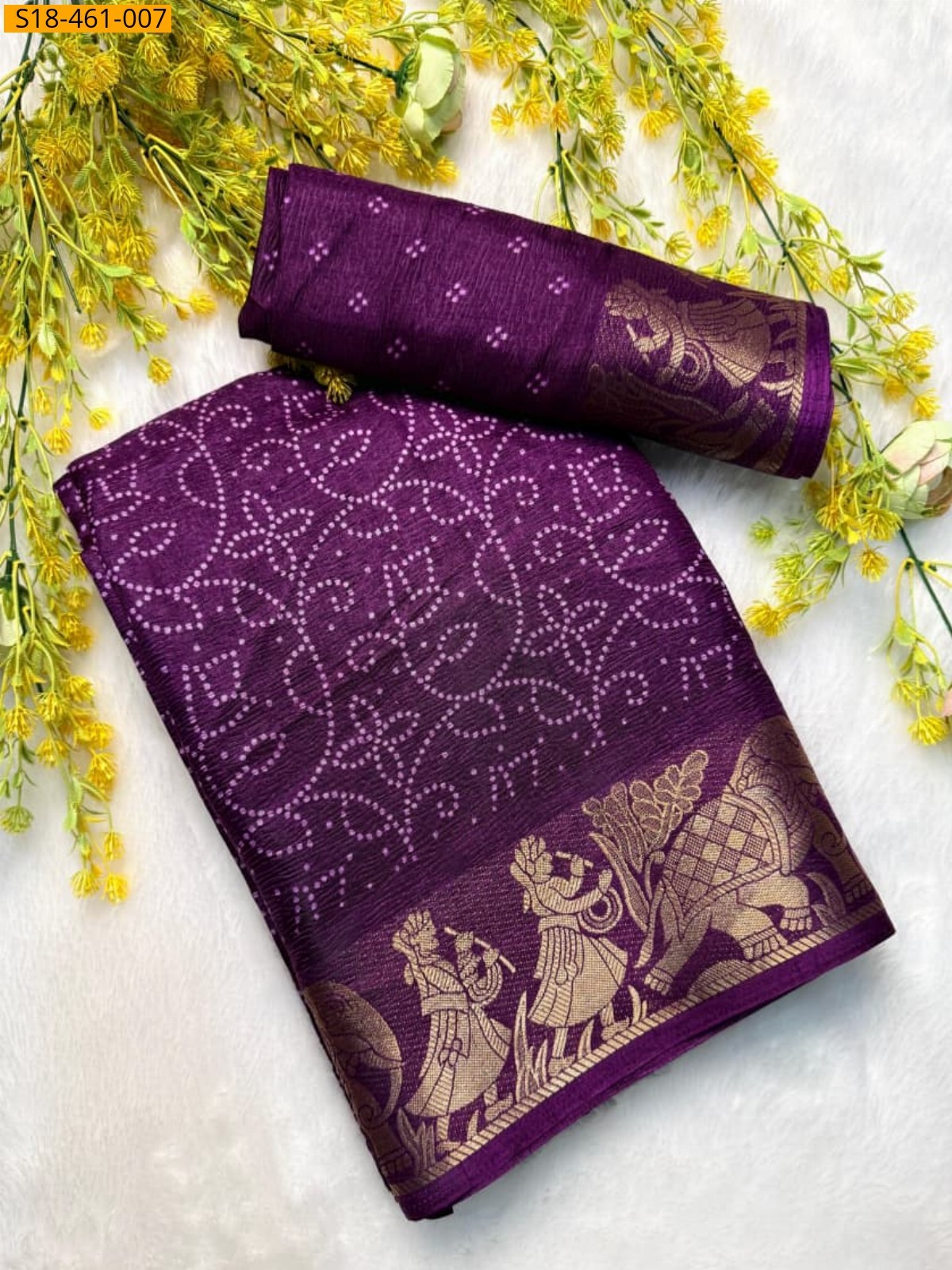 Wine Fancy Dola Silk Saree