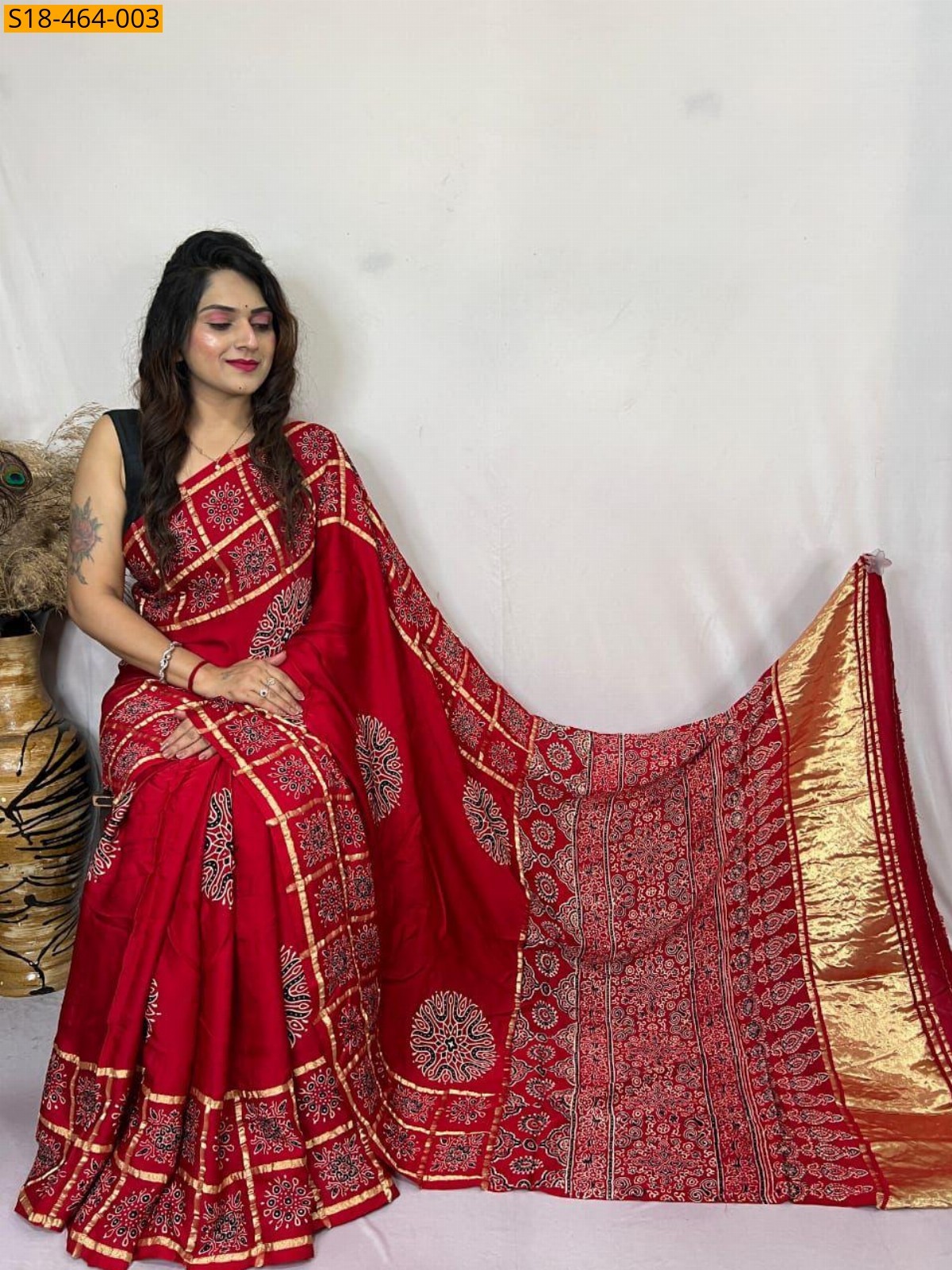 Red Pure Soft Silk saree