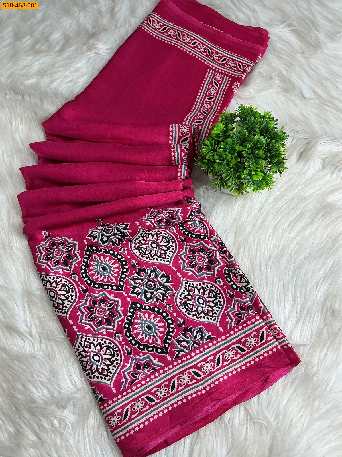 Pink Fancy satin silk saree