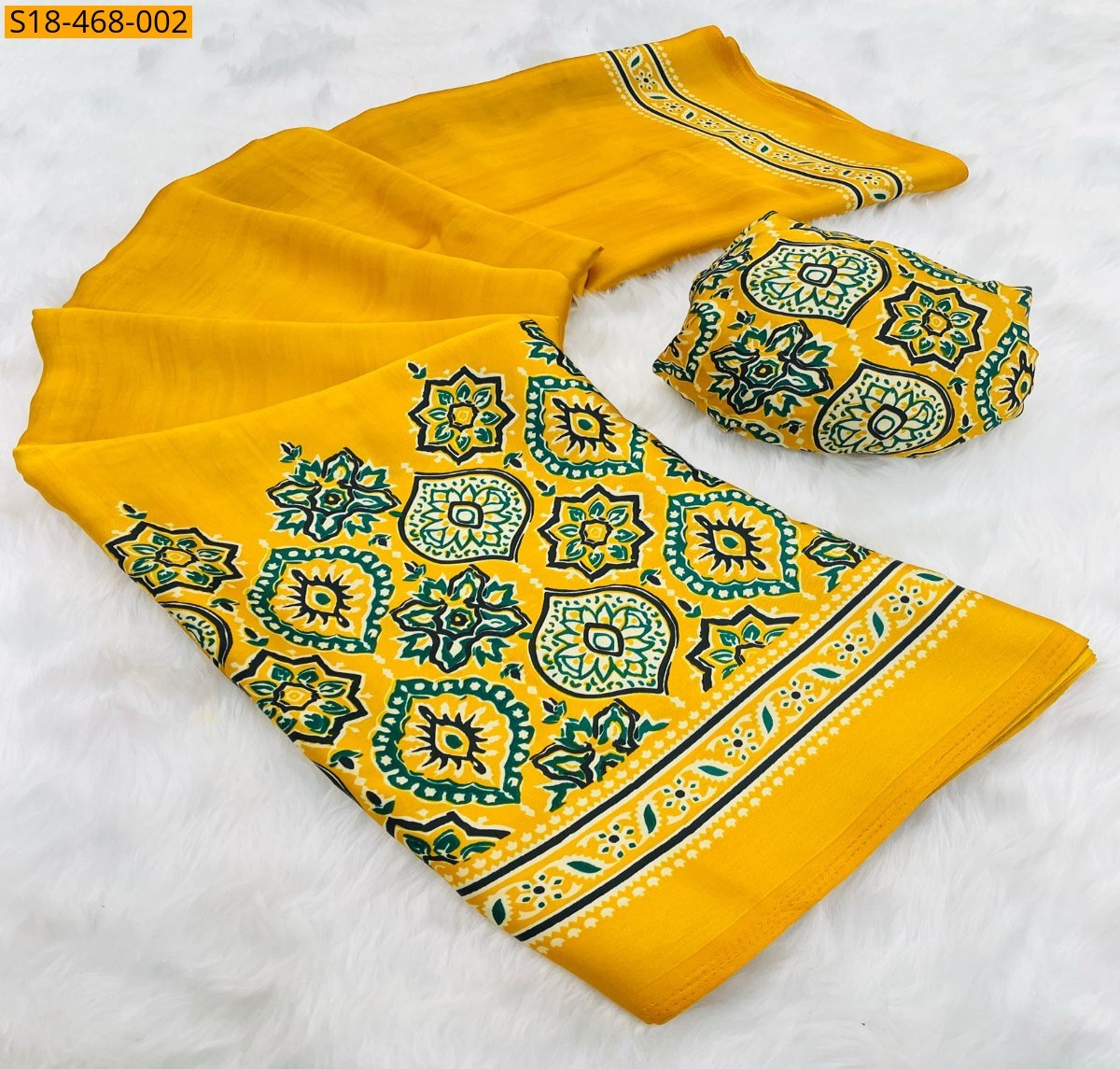 Yellow Fancy Semi Gajji Silk saree