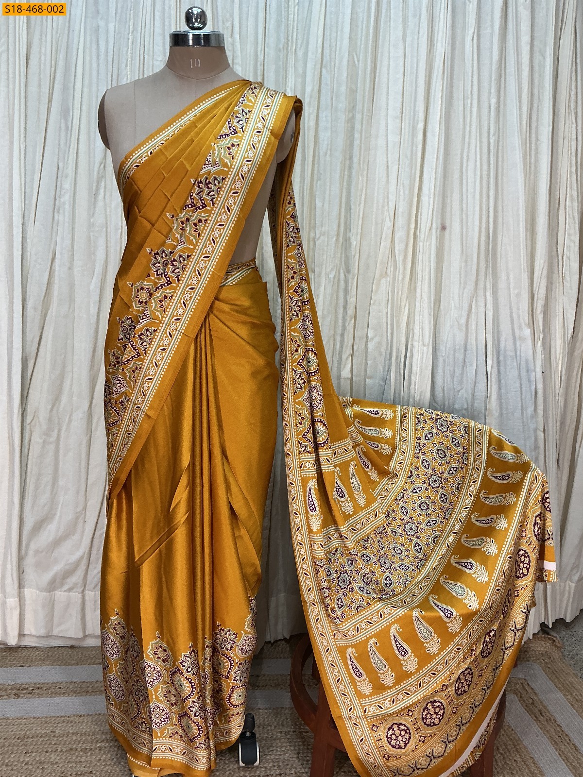 Yellow Fancy satin silk saree